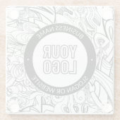 Moderne lijnillustraties en uw Logo met bewerkbare Glazen Onderzetter (Achterkant)