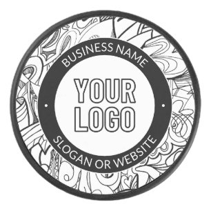 Moderne lijnillustraties en uw Logo met bewerkbare Hockey Puck