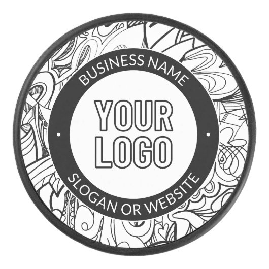 Moderne lijnillustraties en uw Logo met bewerkbare Hockey Puck (Voorkant)