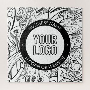 Moderne lijnillustraties en uw Logo met bewerkbare Legpuzzel