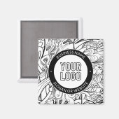 Moderne lijnillustraties en uw Logo met bewerkbare Magneet (Voorkant / Achterkant)