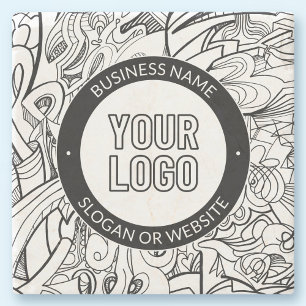 Moderne lijnillustraties en uw Logo met bewerkbare Stenen Onderzetter