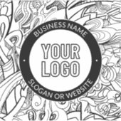 Moderne lijnillustraties en uw Logo met bewerkbare Sticker (Voorkant)