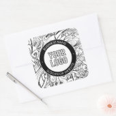 Moderne lijnillustraties en uw Logo met bewerkbare Vierkante Sticker (Envelop)