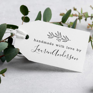 Moderne lijnkunst Bessen Handgemaakt met liefde do Cadeaulabel