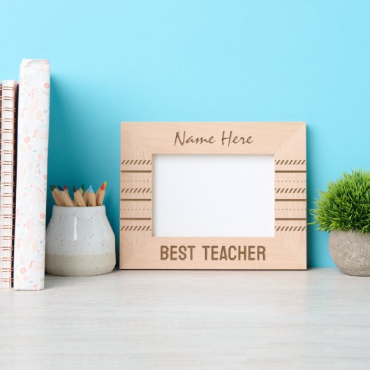 Moderne lijnkunst, beste leraar gegraveerde lijstjes (Voorkant)