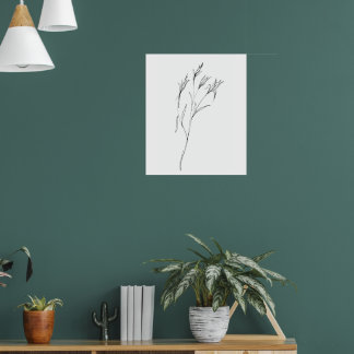 Moderne lijnkunst bloem elegant stijlvol esthetisc poster