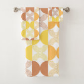 Moderne lijnkunst Middelste eeuw bruin en geel Bad Handdoek (Insitu)