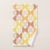 Moderne lijnkunst Middelste eeuw bruin en geel Bad Handdoek (Handdoek)