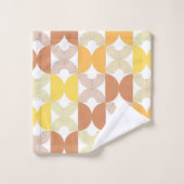 Moderne lijnkunst Middelste eeuw bruin en geel Bad Handdoek (Wasdoekje)