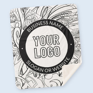 Moderne lijnkunst & uw logo met bewerkbare tekst sherpa deken