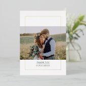 Moderne Lijst Foto bruiloft Hartelijk dank Folie Uitnodiging (Staand Voorkant)