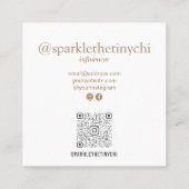 Moderne Lijst Foto scannable QR Code Vierkante Visitekaartje (Achterkant)