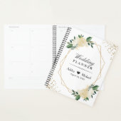 Moderne Lijst Greenery Ivory Gold Floral Wedding Planner (Display)