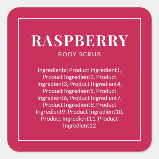 Moderne lijst met witte rand Aangepaste kleuringre Vierkante Sticker (Voorkant)