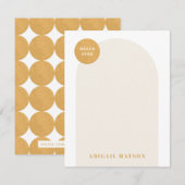 Moderne Lijst Stationery Note Kaart - Geel (Voorkant / Achterkant)