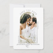 Moderne Lijst van de Kunstfoto Silver Grey Marmer Save The Date (Voorkant)