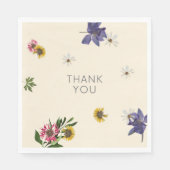 Moderne Lila Fuschia Floral Dank u servetten (Voorkant)
