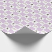 Moderne Lila geruite Cowgirl Rodeo Patroon Cadeaupapier (Hoek)