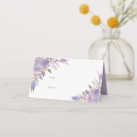 Moderne Lila lavender Mauve Script Floral Wedding (Voorkant)