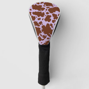 Moderne Lila Paarse en Bruine Koe Skin Print Golfheadcover