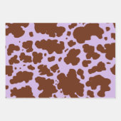 Moderne Lila Paarse en Bruine Koe Skin Print Inpakpapier Vel (Voorkant 3)