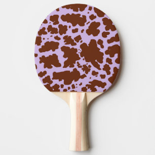 Moderne Lila Paarse en Bruine Koe Skin Print Tafeltennisbatje