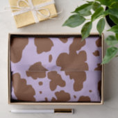 Moderne Lila Paarse en Bruine Koe Skin Print Tissuepapier (Geschenk)