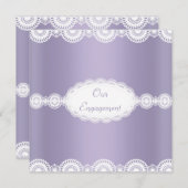 MODERNE LILAC ENGAGEMENT LACE INVITATION PARTI (Devant / Derrière)