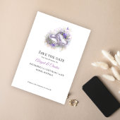 Moderne lilac enregistrer la carte d'invitation de