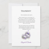 Moderne Lillac Bruiloft dank u kaart (Voorkant)