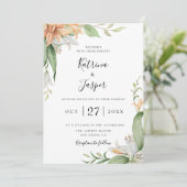 Moderne Lily Botanische Bloemen Bruiloft Kaart (Staand voorkant)