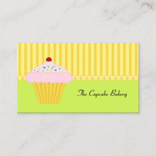 Moderne Lime Green Yellow Cupcake Bakkerij Visitekaartje