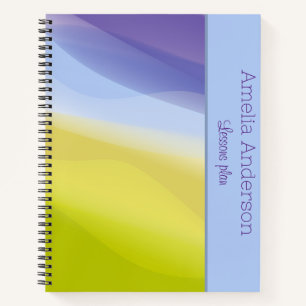 Moderne limoen blauw lavendelnaam Teacher Planner Notitieboek