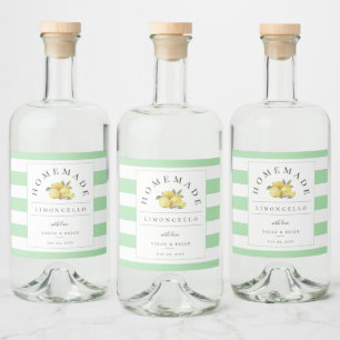 Moderne Limoncello Kust Celadon Groene Streep Likeurfles Etiket