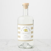 Moderne Limoncello rustiek Sandy beige streep Likeurfles Etiket (Voorkant)