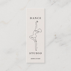 Moderne Line Art Dance Studio Illustratie Mini Visitekaartje