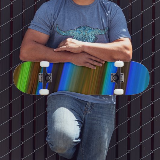 Moderne line Art Peacock Feather Colors Skateboard (Buiten 3)