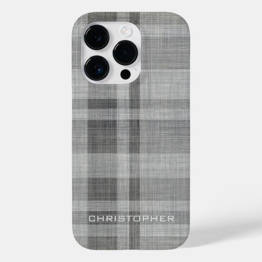 Moderne Linen Pset Pattern Persoonlijke naam Case-Mate iPhone Case (Achterkant)