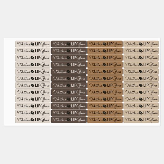 Moderne Lip Gloss Coffee Branding Packaging Labels (Vel)