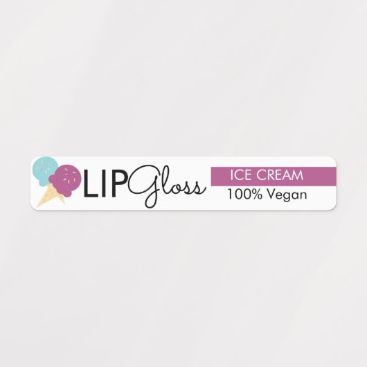 Moderne Lip Gloss Icecream Branding Packaging Labels (Design 2)