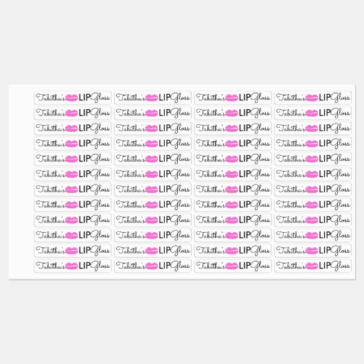 Moderne Lip Gloss Pink Branding Packaging Labels (Vel)