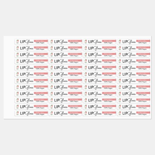 Moderne Lip Gloss Watermelon Branding Packaging Labels (Vel)