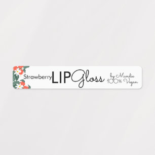 Moderne Lipgloss Aardbei Branding Verpakking Labels