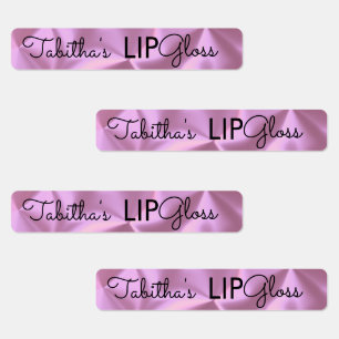 Moderne Lipgloss Roze Folie Merkverpakking Labels