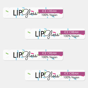 Moderne Lipgloss Sprinkles Merkverpakking Labels