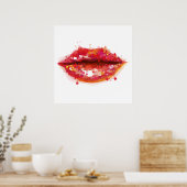Moderne lippen, kleurrijke make-up kunstenaar, Bea Poster (Keuken)
