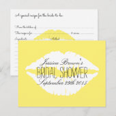 Moderne lips Vrijgezellenfeest Recipe Kaarten (Voorkant / Achterkant)