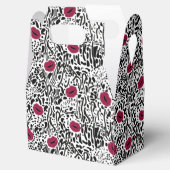 Moderne lipstick Lips B&W Patroon Bedankdoosjes (Geopend)