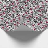 Moderne lipstick Lips B&W Patroon Cadeaupapier (Hoek)